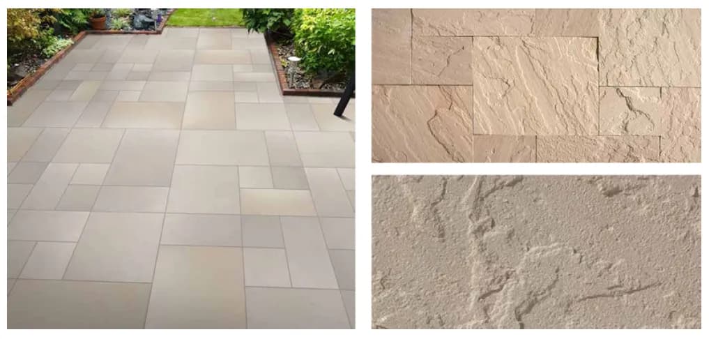 Beige Natural Sandstone Paving Slabs - view 1